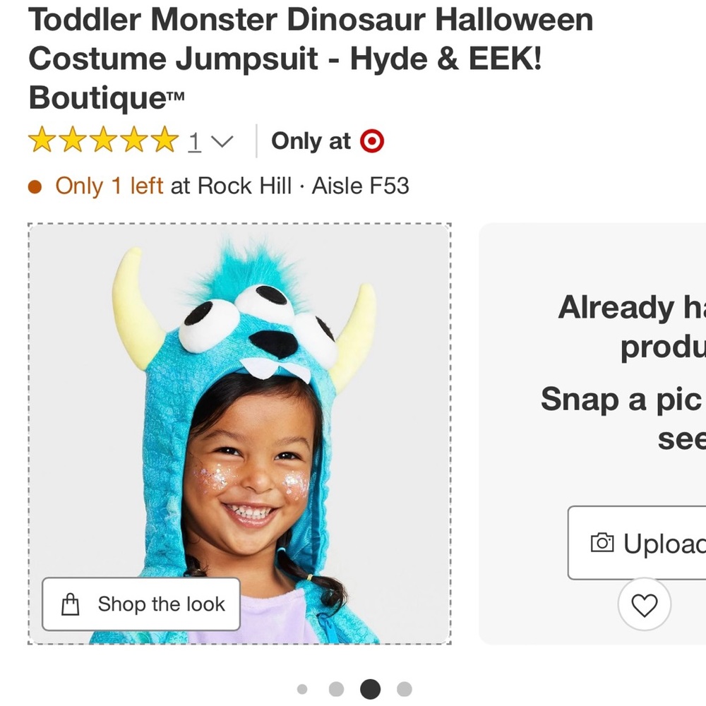 Toddler Monster Dinosaur Halloween Costume - Hyde & Eek Boutique- 4-5T. NWT $16